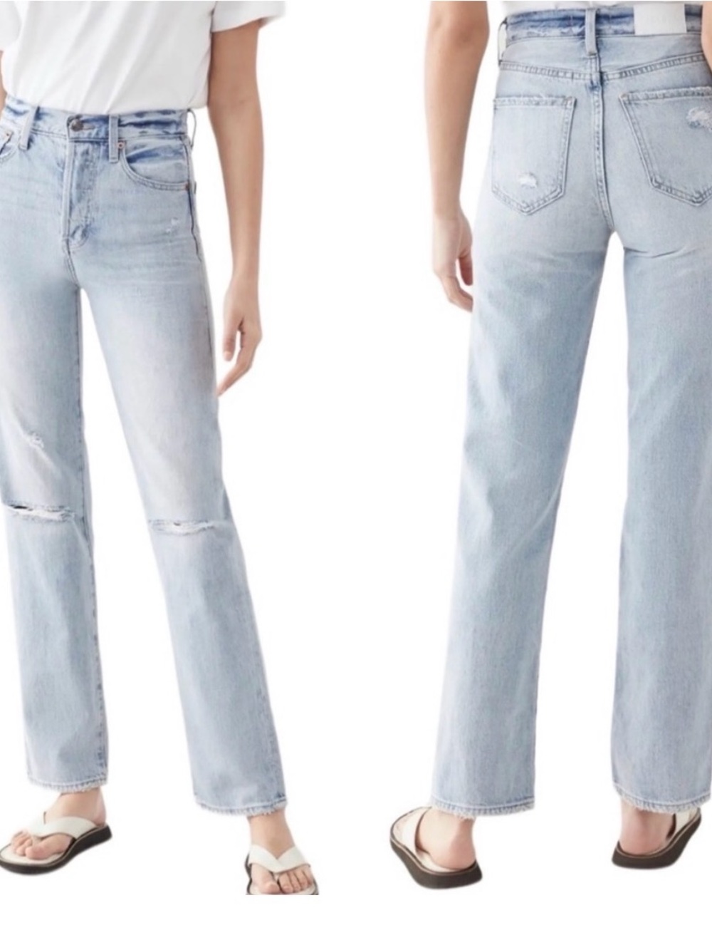 pistola Cassie Light Blue High-Rise Straight Jeans